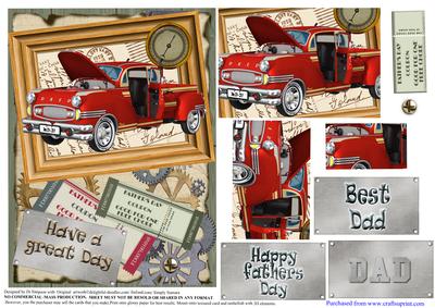 Red Retro Car - Fathers Day #5