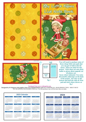 2023/24  My Little Xmas List Note Book #3  