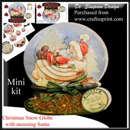 Christmas Snow Globe with Snoozing Santa