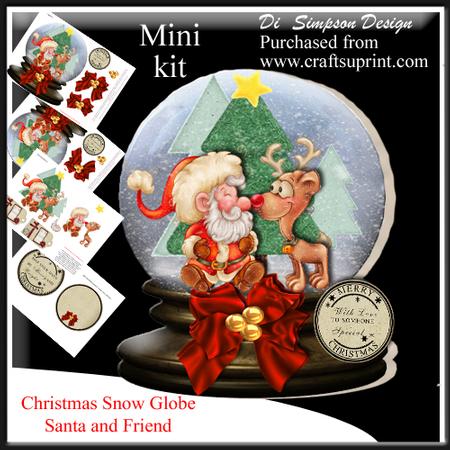Christmas Snow Globe -santa and Friend
