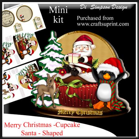 Merry Christmas -cupcake Santa - Shaped