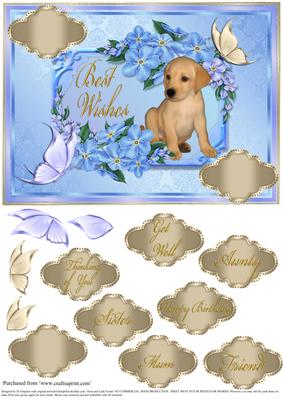 Best Wishes Framed Puppy