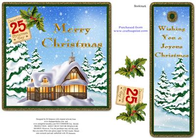 Snowy Christmas Scene- Bonus Bookmark