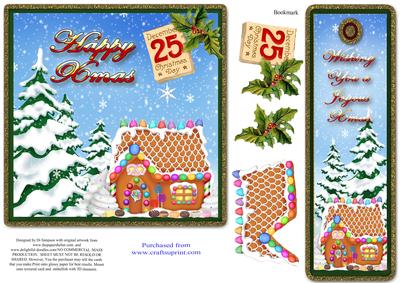 Gingerbread House Scene- Bonus Bookmark