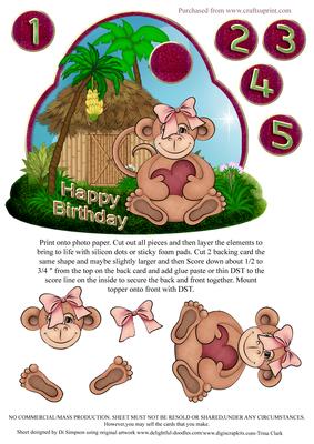 Jungle Fun - Happy Birthday 1-5yrs-girl