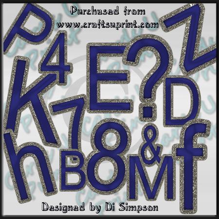 Blue and Gold Alphas & Numerals