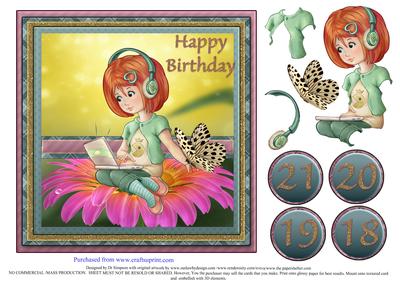 Happy Birthday - Peace Atop a Flower