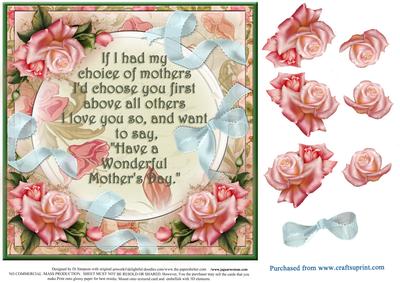 Mothers Day - Roses and Ribbons