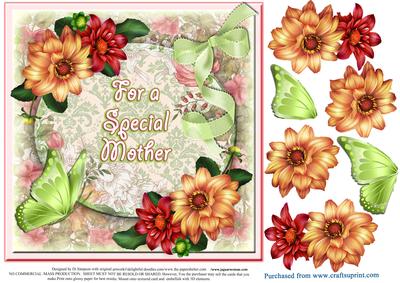 Mothers Day - Dahlias and Ribbons #3