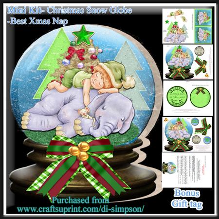 Mini Kit- Christmas Snow Globe -best Xmas Nap