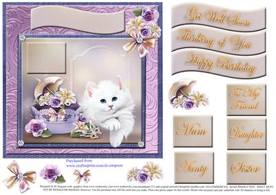 Gorgeous White Fluffy Puss Topper for Various Occasions#2