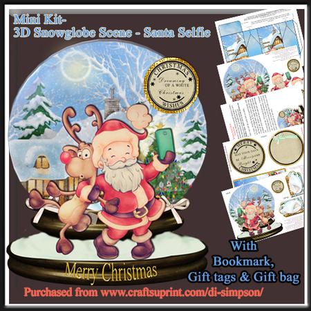 Mini Kit- 3D Snowglobe Scene - Santa Selfie