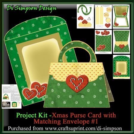 Project Kit -xmas Purse Card with Matching Envelope #1