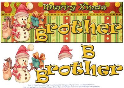 Large Dl Snowman- Brother 3D Decoupage
