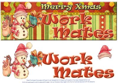Large Dl Snowman- Work Mates 3D Decoupage
