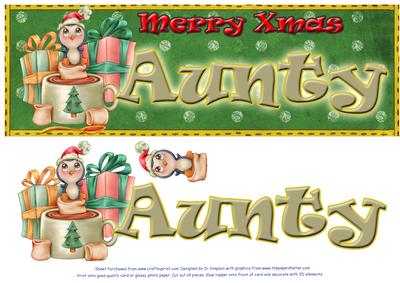 Large Dl Merry Xmas- Aunty 3D Decoupage