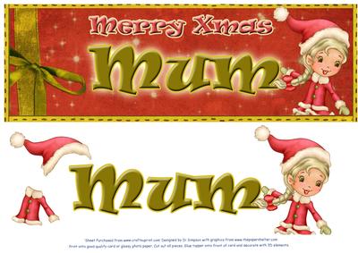 Large Dl Merry Xmas- Mum3d De Coupage
