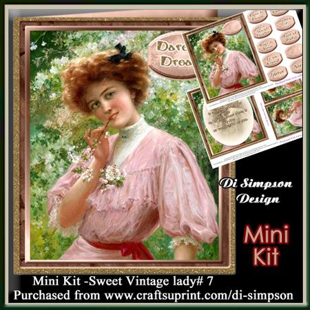 Mini Kit -sweet Vintage Lady for Birthday or Other#7