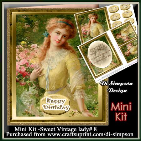 Mini Kit -sweet Vintage Lady for Birthday or Other#8