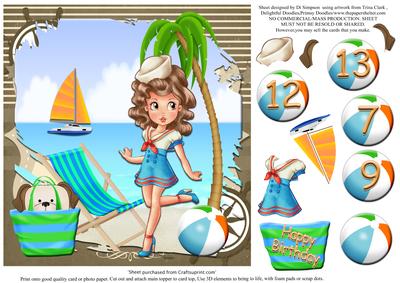Cute Sailor Girl -7,9,12,13