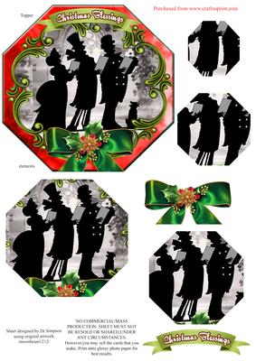 Lovely Xmas Silhouette Pyramid Topper #1