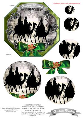 Lovely Xmas Silhouette Pyramid Topper #2