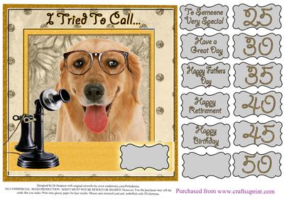 I Tried to Call  -  Doggy Card for Lots of Occasions #3