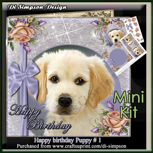 Mini Kit- Happy Birthday - Beautiful Puppy #1