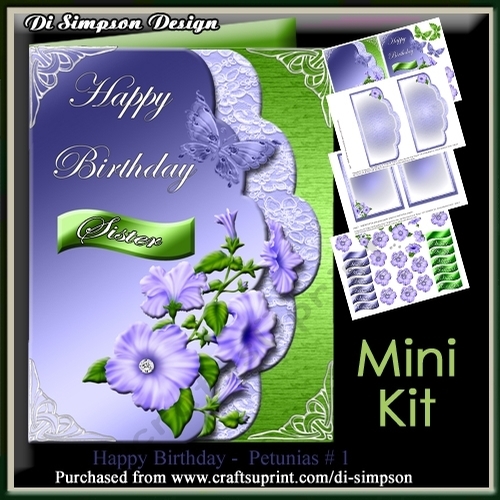 Mini Kit- Lovely Petunias for Birthday # 2
