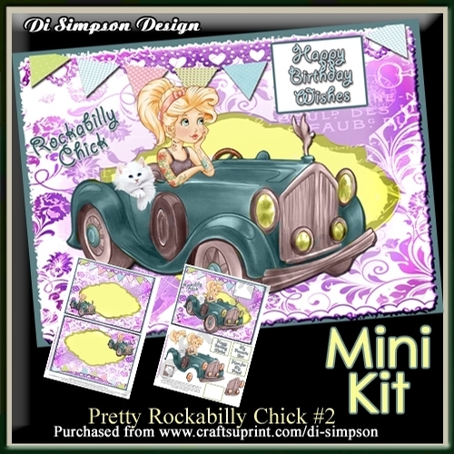 Mini Kit - Pretty Rockabilly Chick #2- for lots of occasions