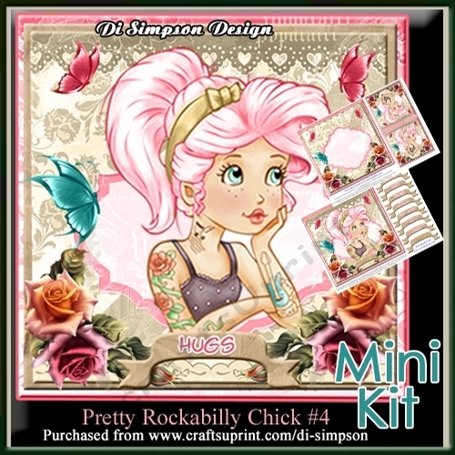 Mini Kit - Pretty Rockabilly Chick #4- for lots of occasions