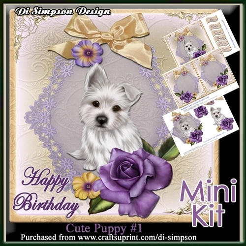 Mini Kit- Happy Birthday with cute puppy #1