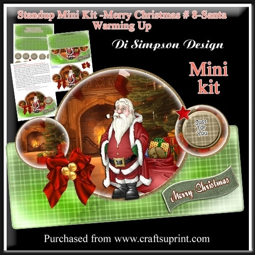 Standup Mini Kit -Merry Christmas # 8 -Santa Warming Up