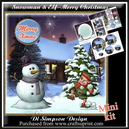 Mini Kit- Merry Christmas -Snowman & Cheeky Elf