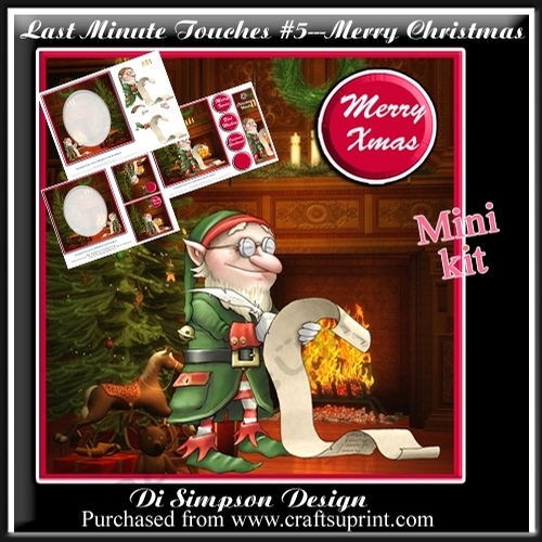Mini Kit - Last Minute check of Santas List # 5 - with Decoupage