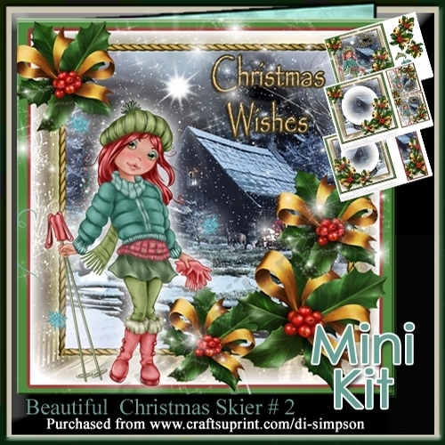 Mini Kit- Beautiful Christmas Skier  #2 