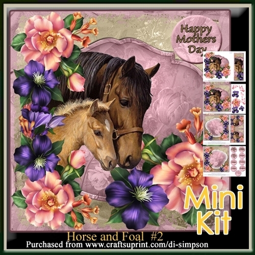 Mini Kit- Beautiful Horse and Foal for lots of occasions #2