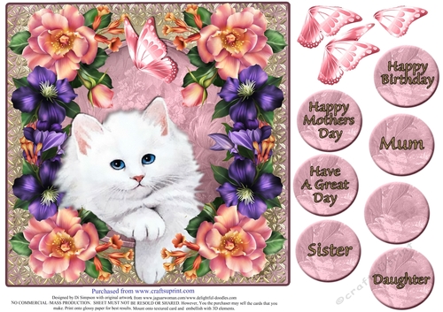 Gorgeous Puss and Roses for Mothers Day and lots of occasions #1