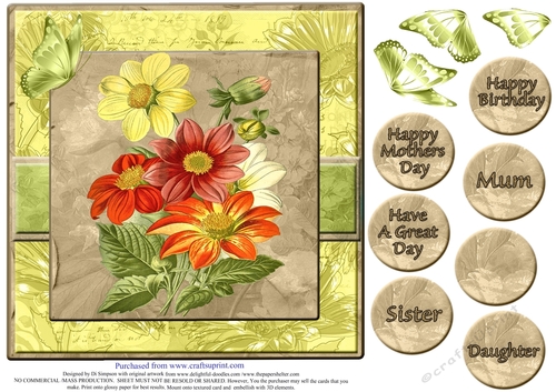 Gorgeous Vintage floral design for Mothers Day and lots of occasions #6