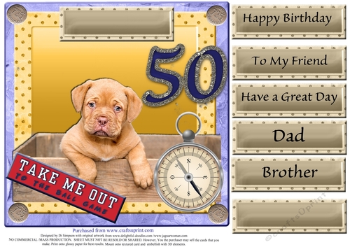 Cute Puppy for 50th Male birthday