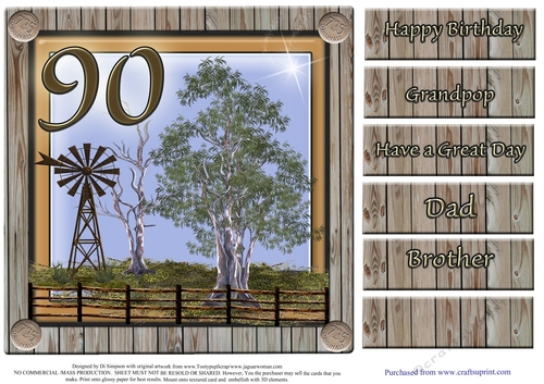 Lovely Aussie theme for 90th Male birthday