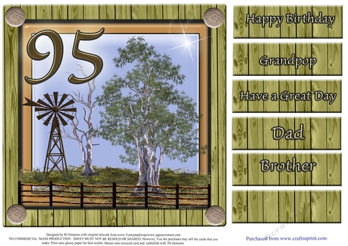 Lovely Aussie theme for 95th Male birthday