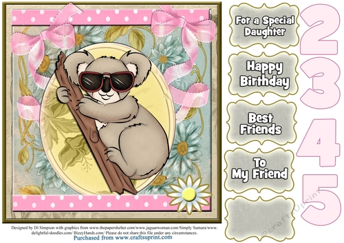 Oh So Cute  Koala design for birthday or other occasions #19