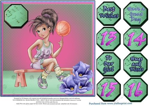 Beautiful Sporty Birthday Design for teenager