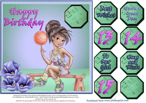 Beautiful Sporty Birthday Design for teenager. #3