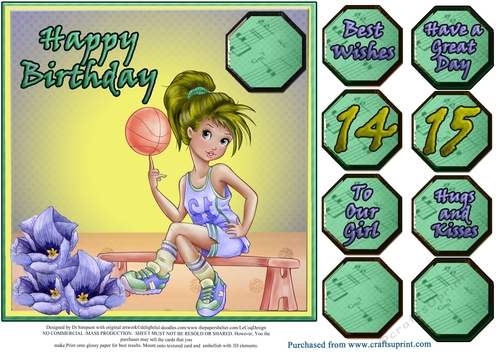 Beautiful Sporty Birthday Design for teenager. #4