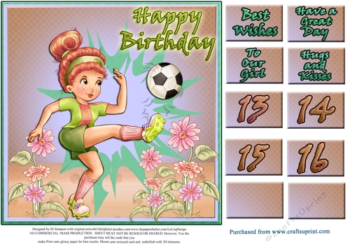 Beautiful Sporty Birthday Design for teenager. #6