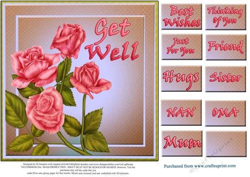 Beautiful Floral Get Well topper #1