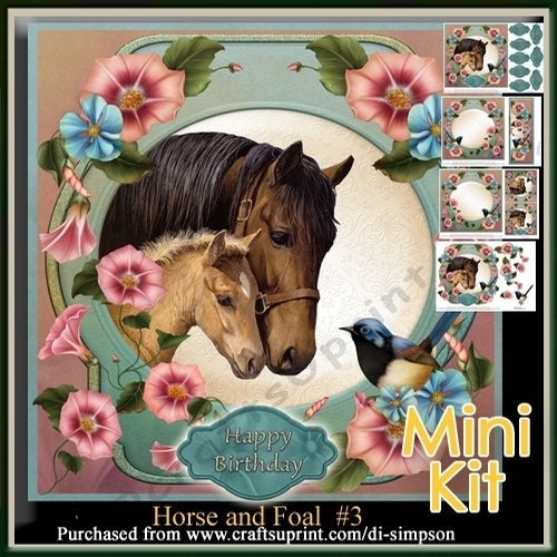 Mini Kit- Beautiful Horse and Foal for lots of occasions #3