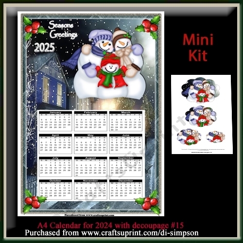 Mini Kit- A4 Xmas Calendar for 2025 # 15